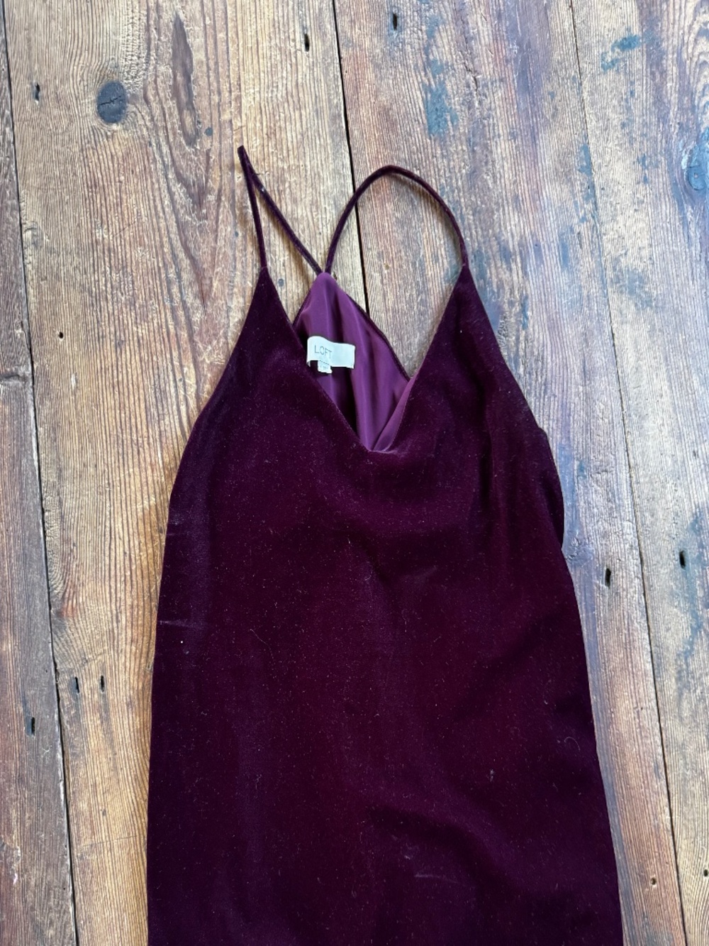 Velvet Burgundy LOFT V-Neck Tank Blouse